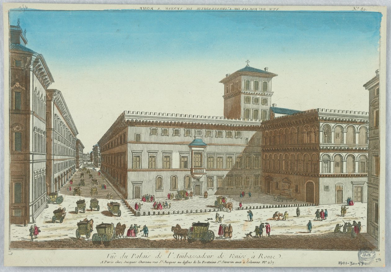Peep-show, Vista do Palácio do Embaixador Veneziano, em Roma, nº 89 de Unknown artist