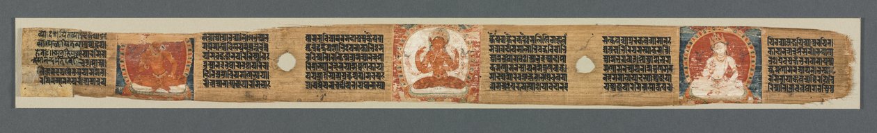 Perfeição da Sabedoria em Oito Mil Linhas: Ashtasahasrika Prajnaparamita: Folha Decorada (reto) de Unknown artist