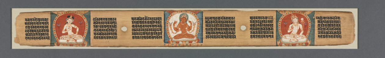 Perfeição da Sabedoria em Oito Mil Linhas: Ashtasahasrika Prajnaparamita: Folha Decorada de Unknown artist