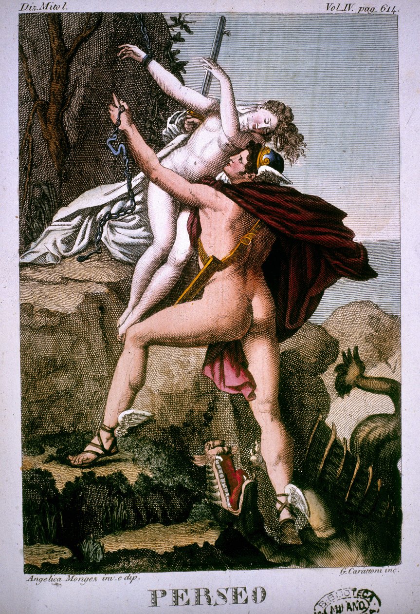Perseu liberta Andrómeda - no Dicionário Mitológico de Unknown artist