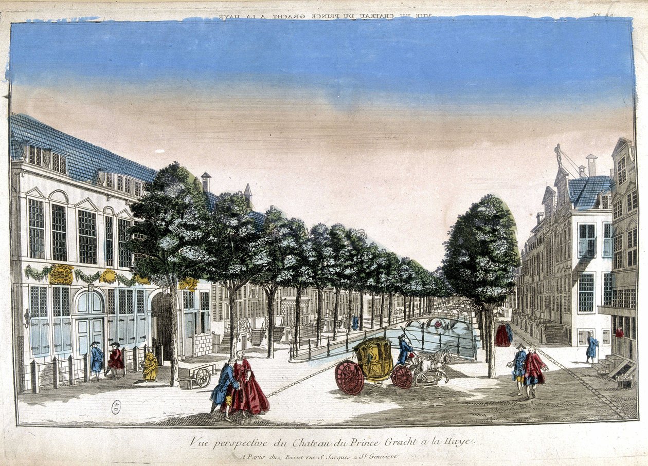 Perspectiva de Haia: os canais e o castelo do Príncipe Gracht - Óptica de Unknown artist