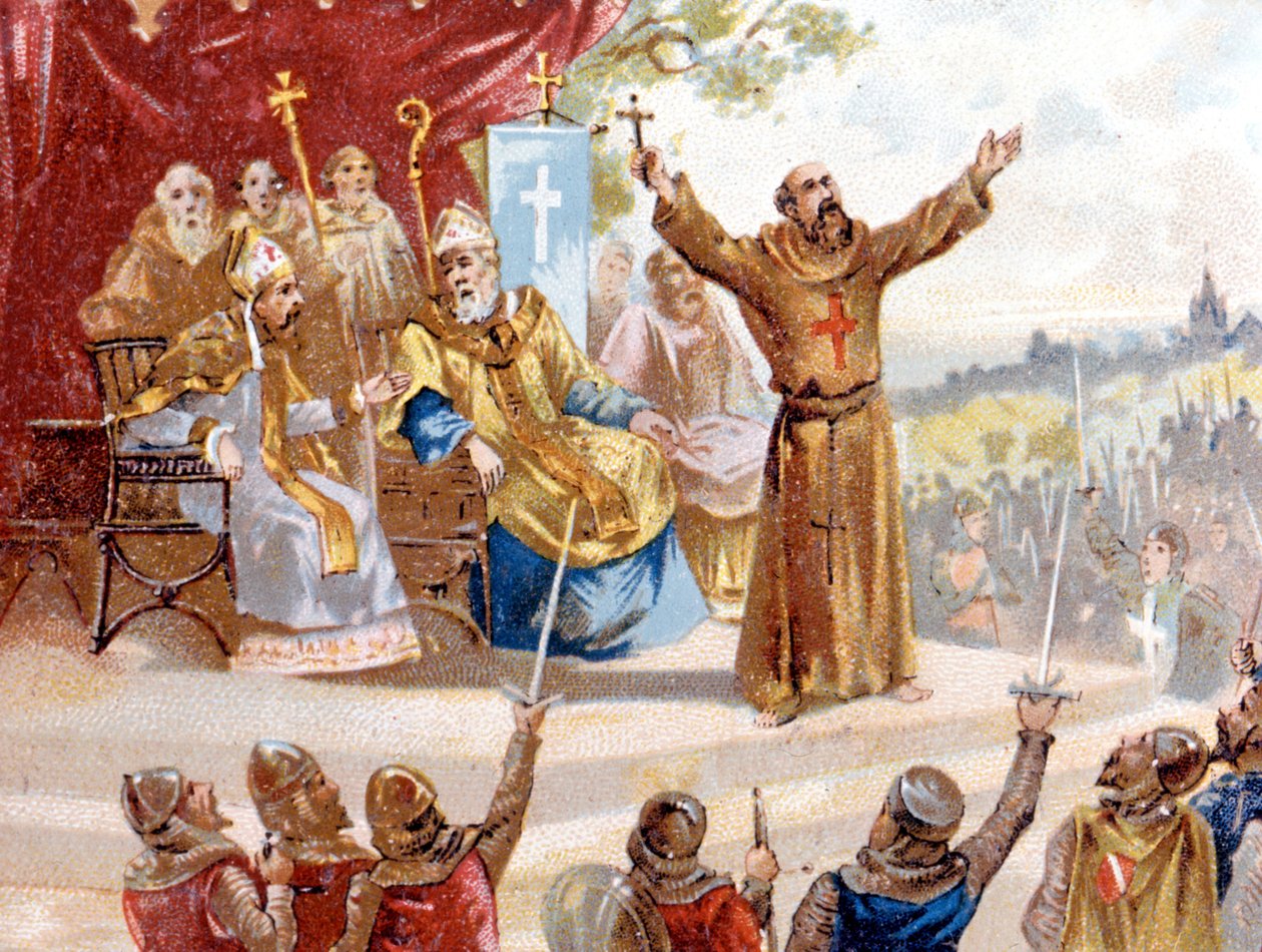 Pedro, o Eremita, pregando a Cruzada (1095 - 1099) de Unknown artist
