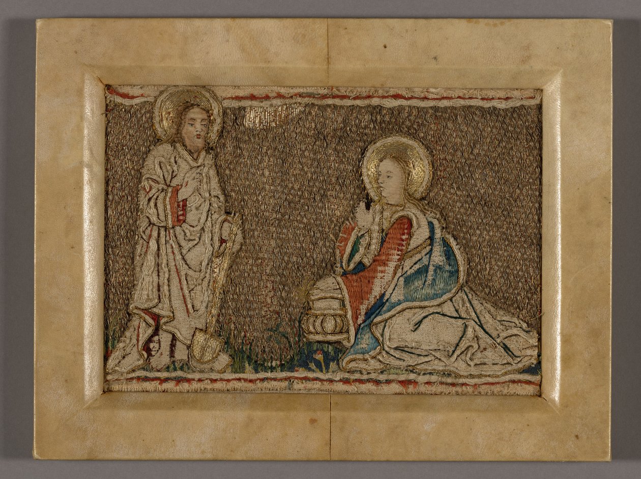 Imagem (provavelmente de uma banda de Orphrey representando Cristo diante de Maria Madalena) de Unknown artist