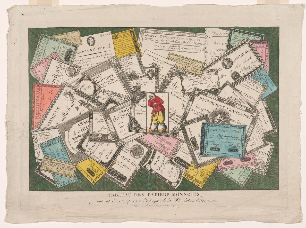 Quadro de Assignats Revolucionários (Tableau des papiers monnoies qui ont eut cours depuis l