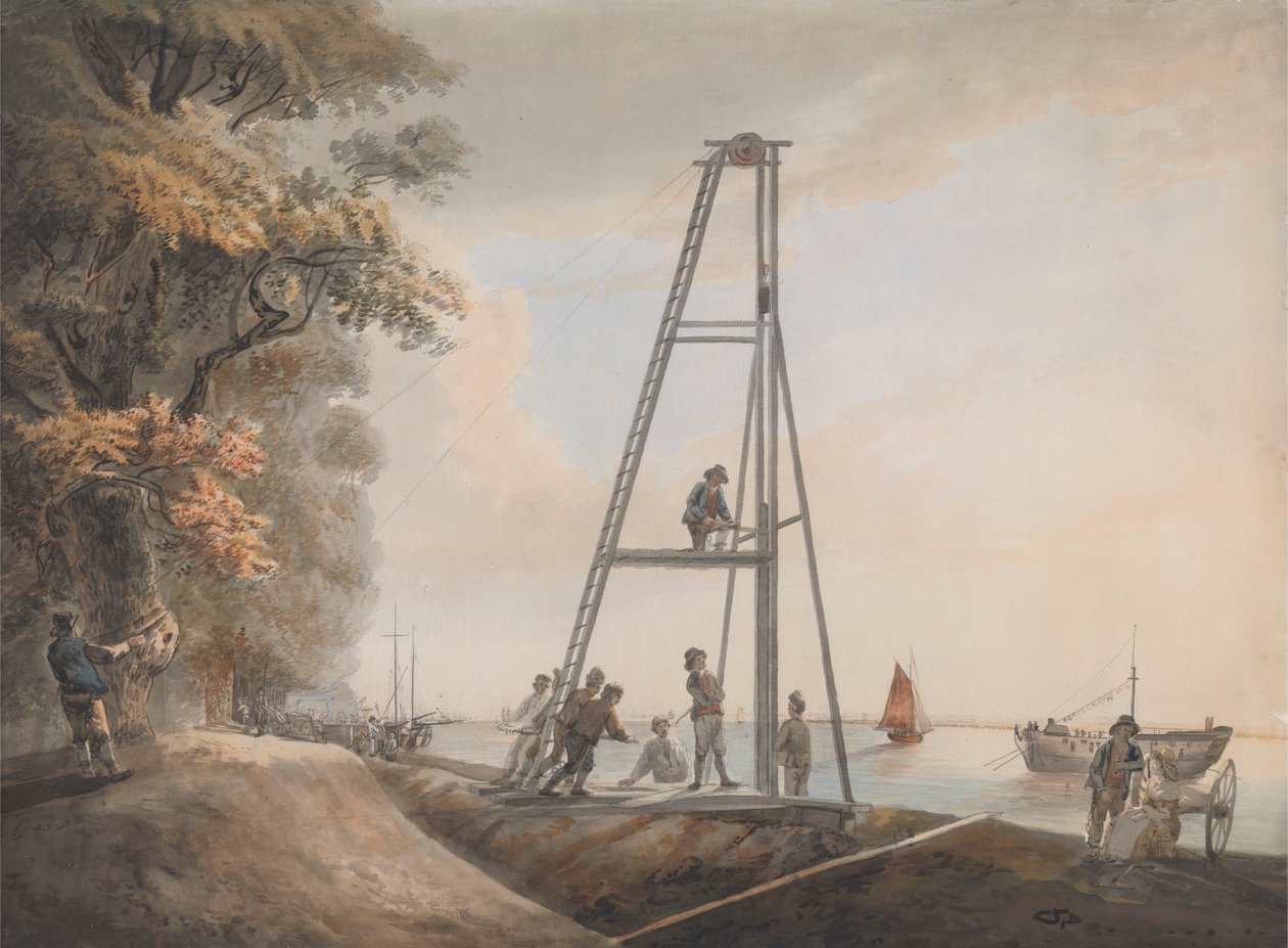 Pile Driving on the Banks of the Thames de Unknown artist