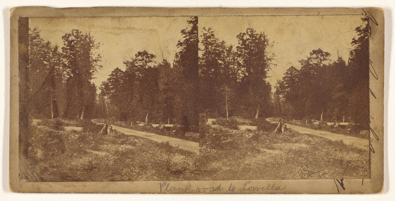 [Estrada de tábuas para Lowella] (frente); [Cidade não identificada] (verso) de Unknown artist