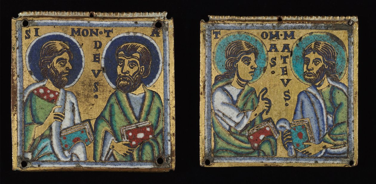Par de placas: Simon e Thaddaeus e Thomas e Matthew de Unknown artist