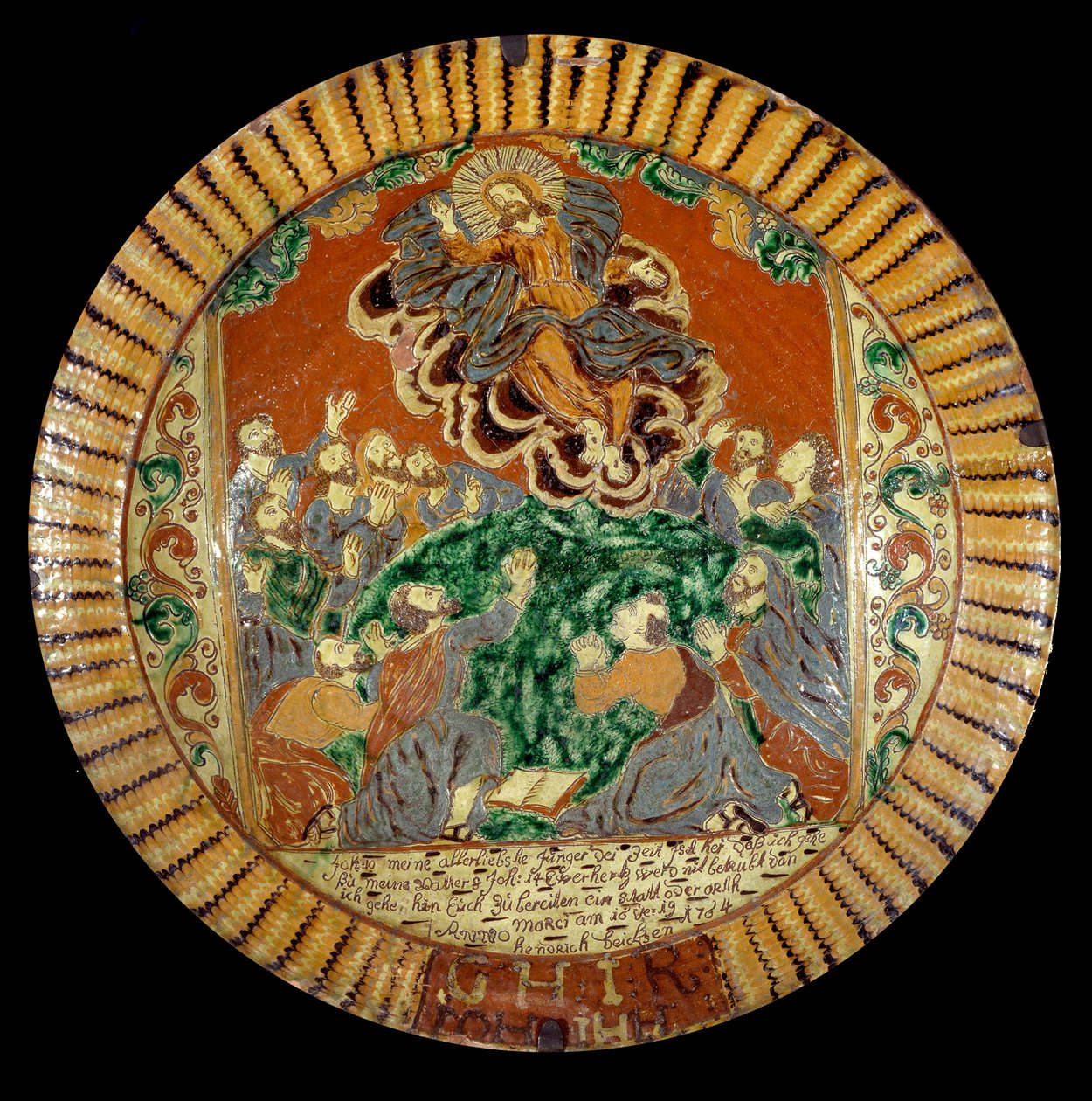 Placa em terra envernizada representando a Ascensão de Cristo. 1752. Sevres, Museu Nacional de Cerâmica. de Unknown artist