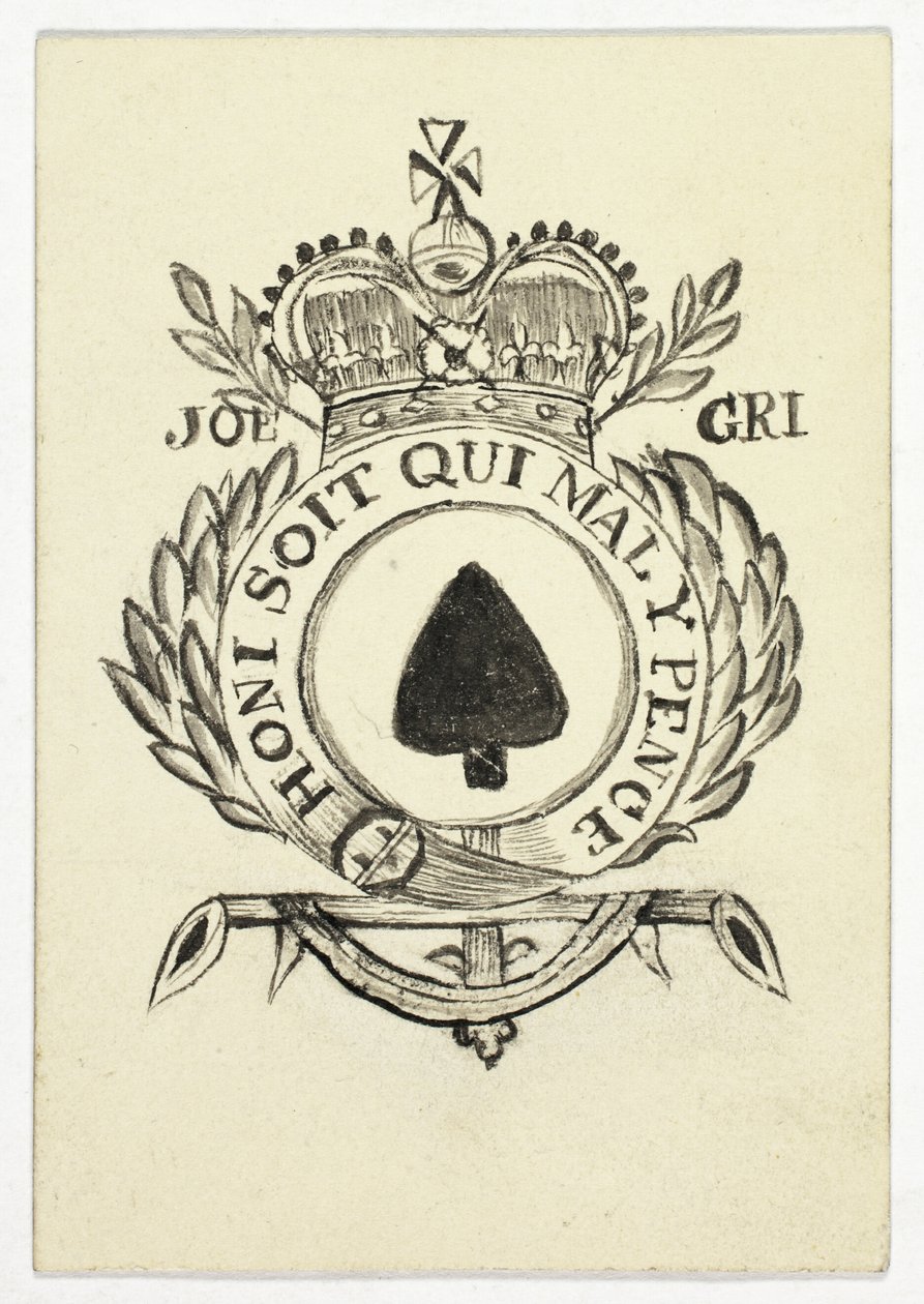 Carta de jogar - Ás de Espadas de Unknown artist