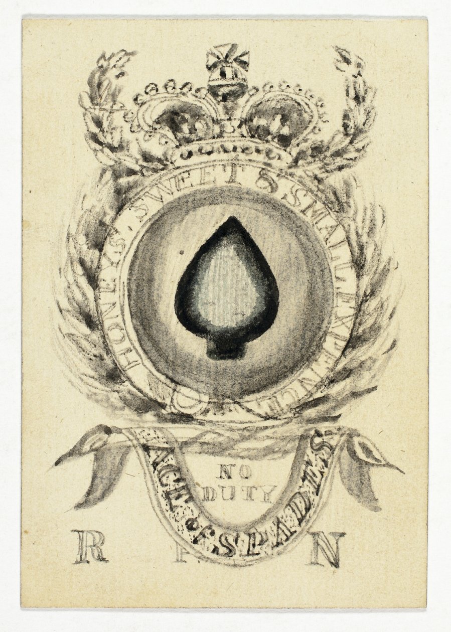 Carta de jogar: Ás de Espadas de Unknown artist