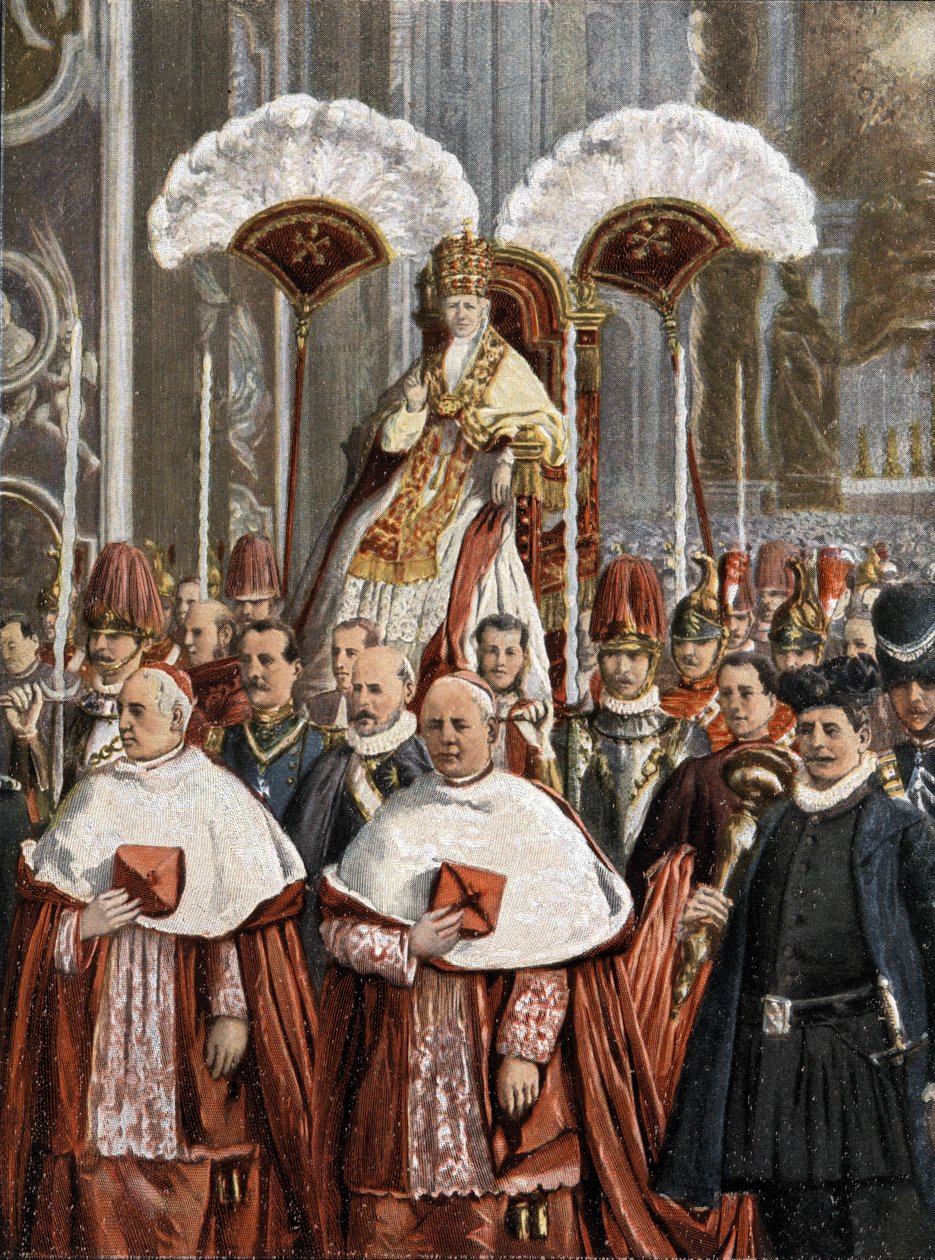 Papa Leão XIII (Leone 13) (Gioacchino Pecci 1810-1903) na Basílica de São Pedro, em Roma. de Unknown artist