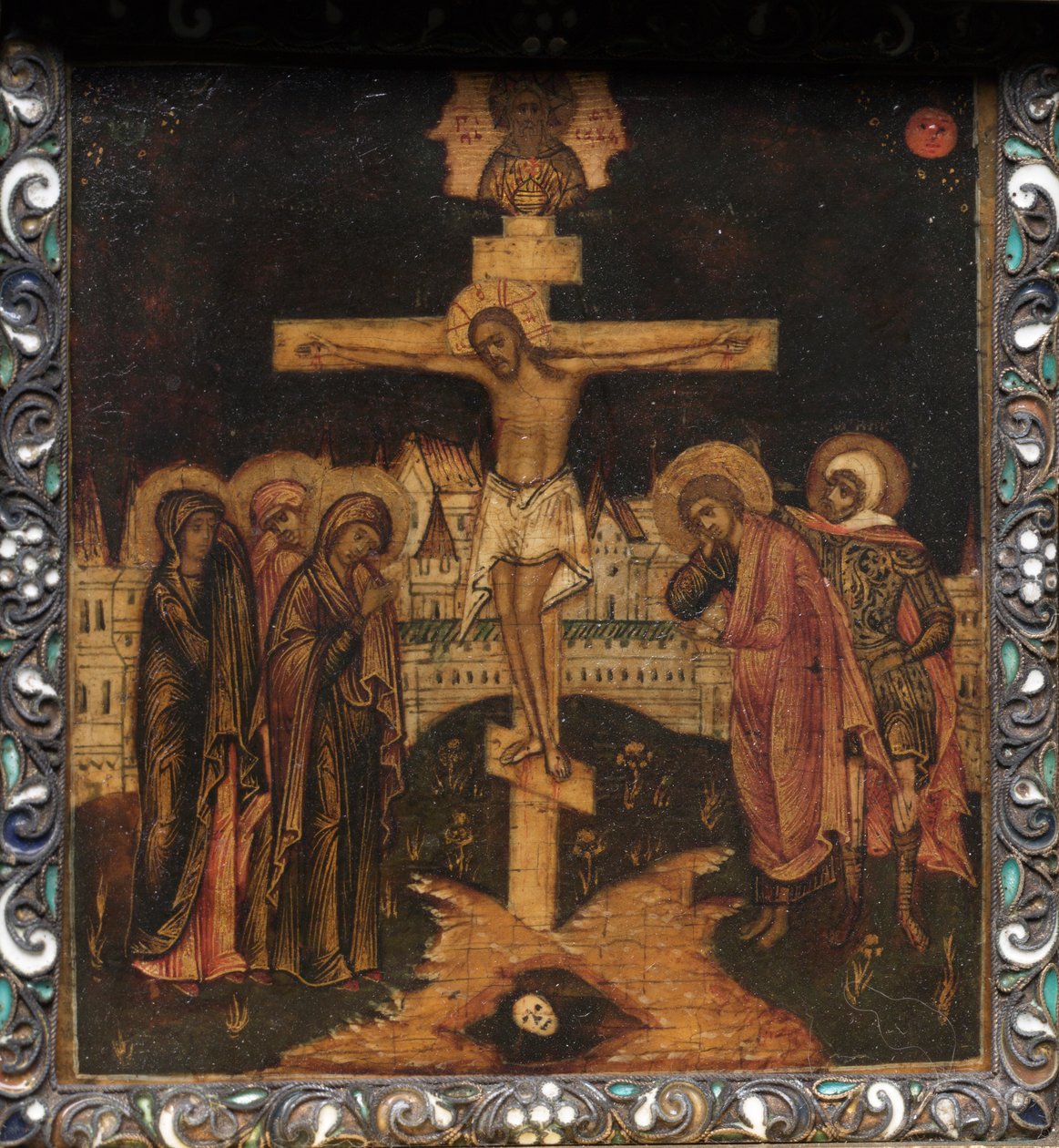 Ícone do Tríptico Portátil: A Crucificação de Unknown artist