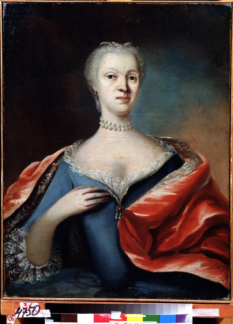 Retrato de la princesse Charlotte Christine de Brunswick Wolfenbuttel, epouse du tzarevich Alexis de Russie (1694-1715) (Retrato de Charlotte Christine de Brunswick Wolfenbuttel, esposa do czarevich Alexei da Rússia). Peinture anonyme. Huile sur toile, de Unknown artist