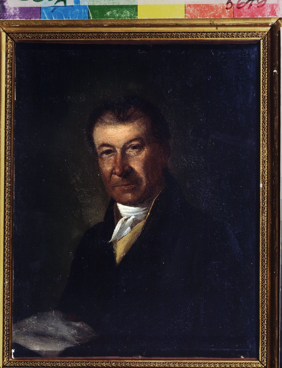 Retrato do compositor Dmitry Bortniansky (1751-1825) (Retrato do compositor Dmitry Bortninansky). Pintura anônima. Óleo sobre tela, 26,3 x 20,7 cm, final do século XVIII. Classicismo. State Central A. Bakhrushin Theatre Museum, Moscou. de Unknown artist