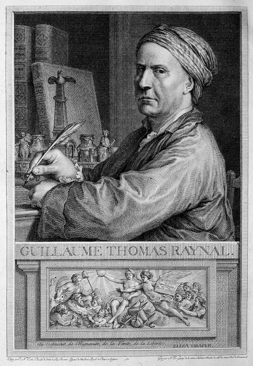Portrait en frontispiece de Raynal - in "Philosophical and Political History of European Settlements and Trade in the Two Indes" de Guillaume Thomas Raynal. de Unknown artist