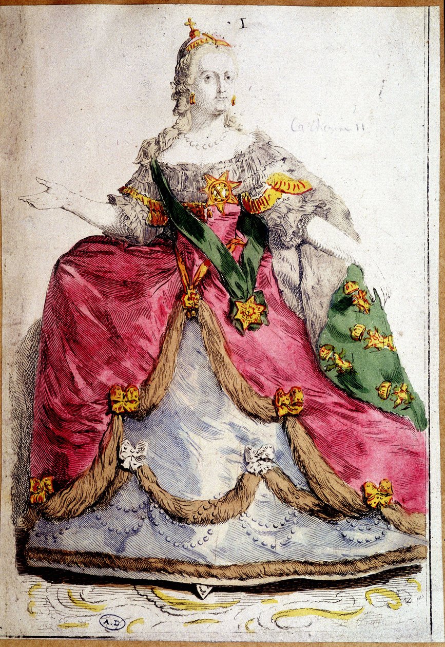 Retrato em pés de Catarina II da Rússia de Unknown artist