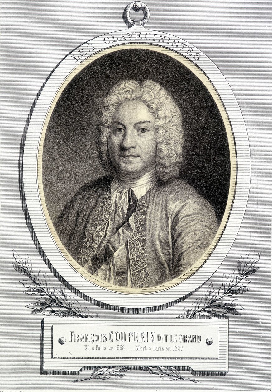 Retrato em medalhão de François Couperin dit Le Grand, n.d. 19 s. de Unknown artist
