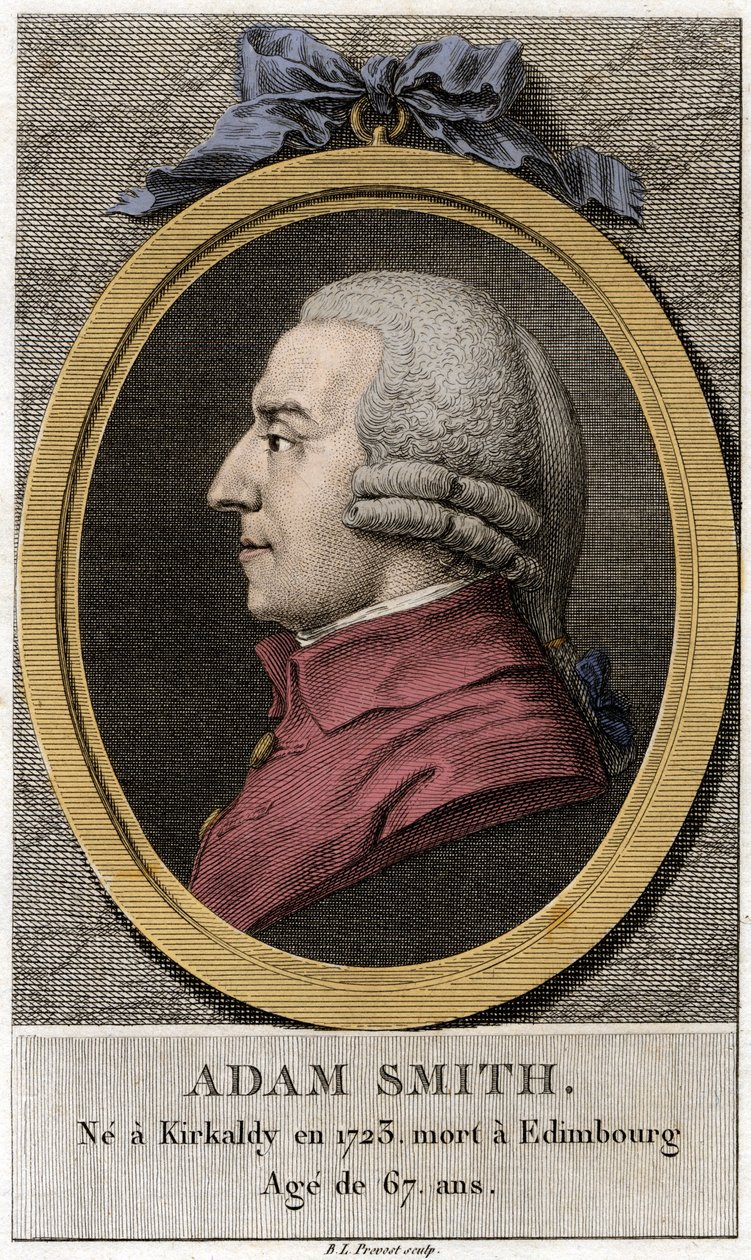 Retrato de Adam Smith (1723 - 1790), filósofo e economista escocês. de Unknown artist