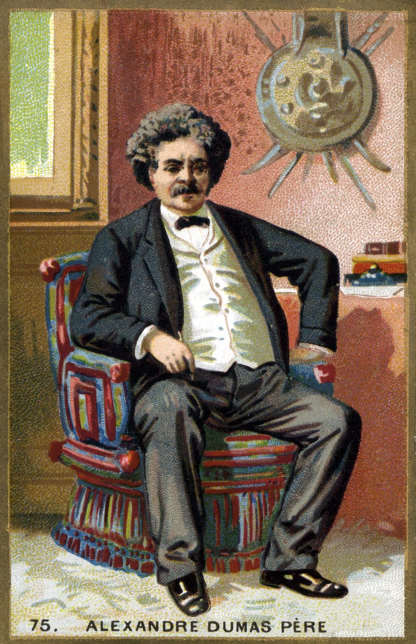 Retrato de Alexandre Dumas pai (1802 - 1870). Cromolitografia do final do século XIX. de Unknown artist
