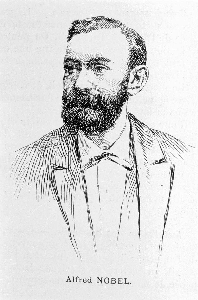 Retrato de Alfred Nobel (1833 - 1896), industrial e químico sueco. de Unknown artist