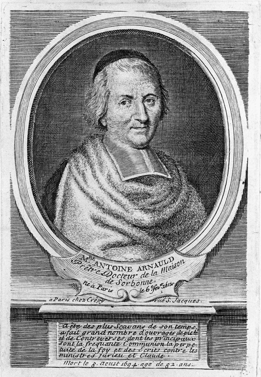 Retrato de Antoine Arnauld dit le Grand Arnauld (1612-1694), sacerdote francês, teólogo, filósofo e matemático, membro dos Jansenistas. de Unknown artist