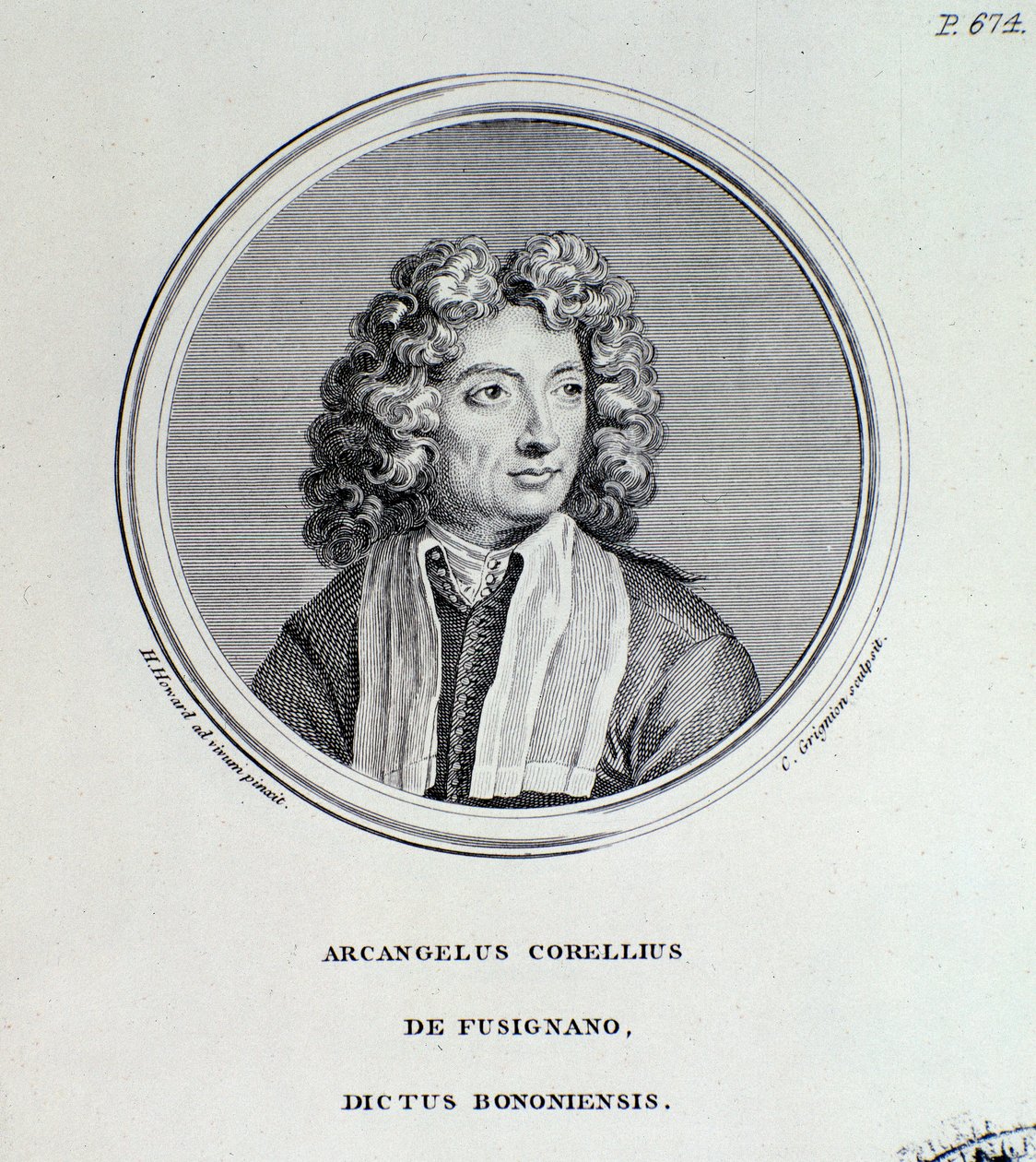 Retrato de Arcangelo Corelli (gravura) de Unknown artist