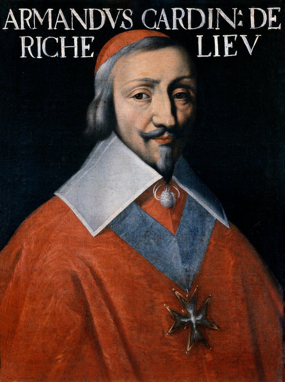 Retrato de Armand-Jean du Plessis, Cardeal Richelieu, detalhe de Unknown artist