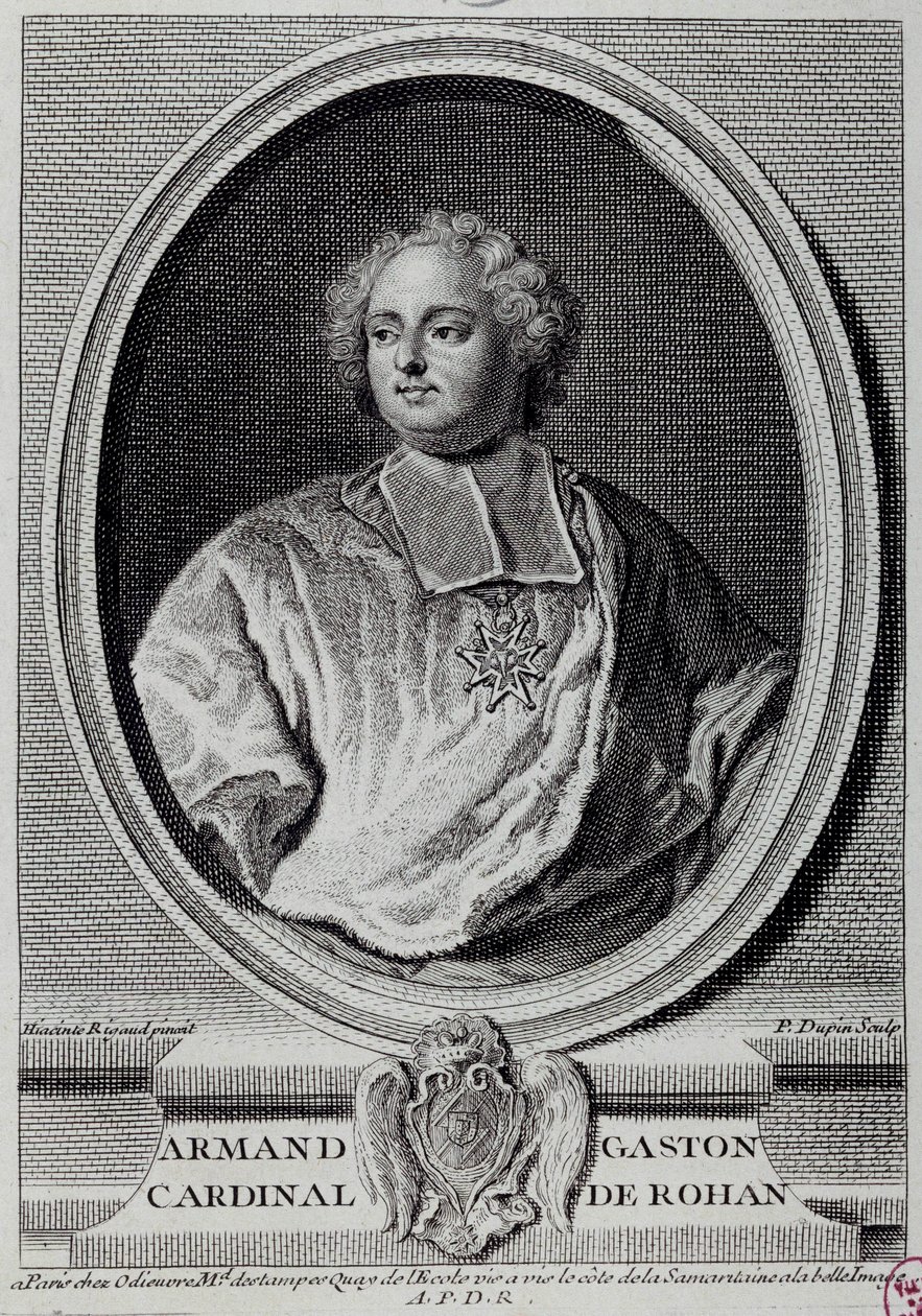 Retrato de Armand Gaston Maximilien, Cardeal de Rohan (1674-1749) Gravura do século XVIII Paris, Musee Carnavalet de Unknown artist