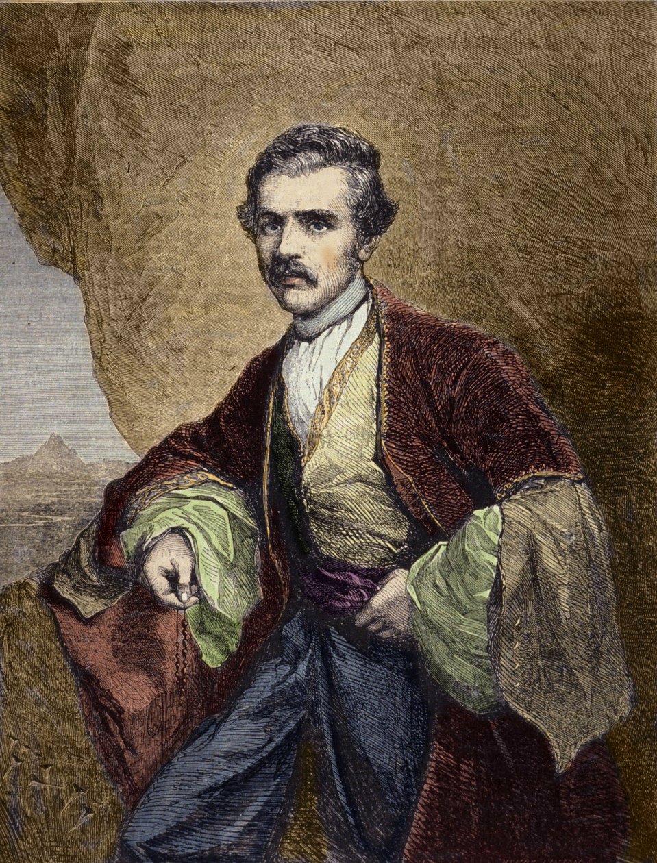 Retrato de Austen Henry Layard (1817-1894), viajante e arqueólogo inglês. de Unknown artist