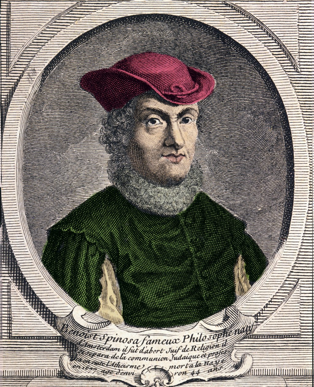 Retrato de Baruch Spinoza (1632-1677), filósofo holandês. Também conhecido como Bento de Espinosa ou Benedictus de Spinoza ou Benoit de Spinoza. Gravura do século XVIII de Unknown artist