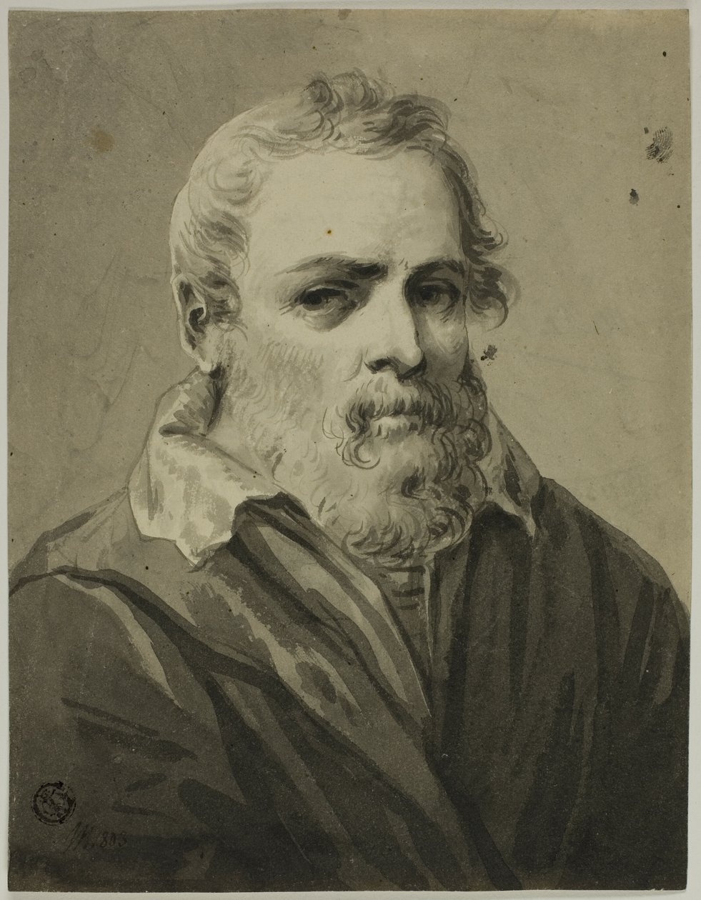Retrato de um homem barbudo de Unknown artist