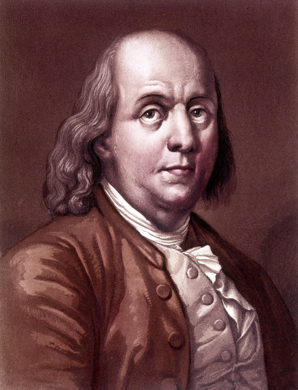 Retrato de Benjamin Franklin (1706-1790), filósofo, físico e embaixador americano. de Unknown artist