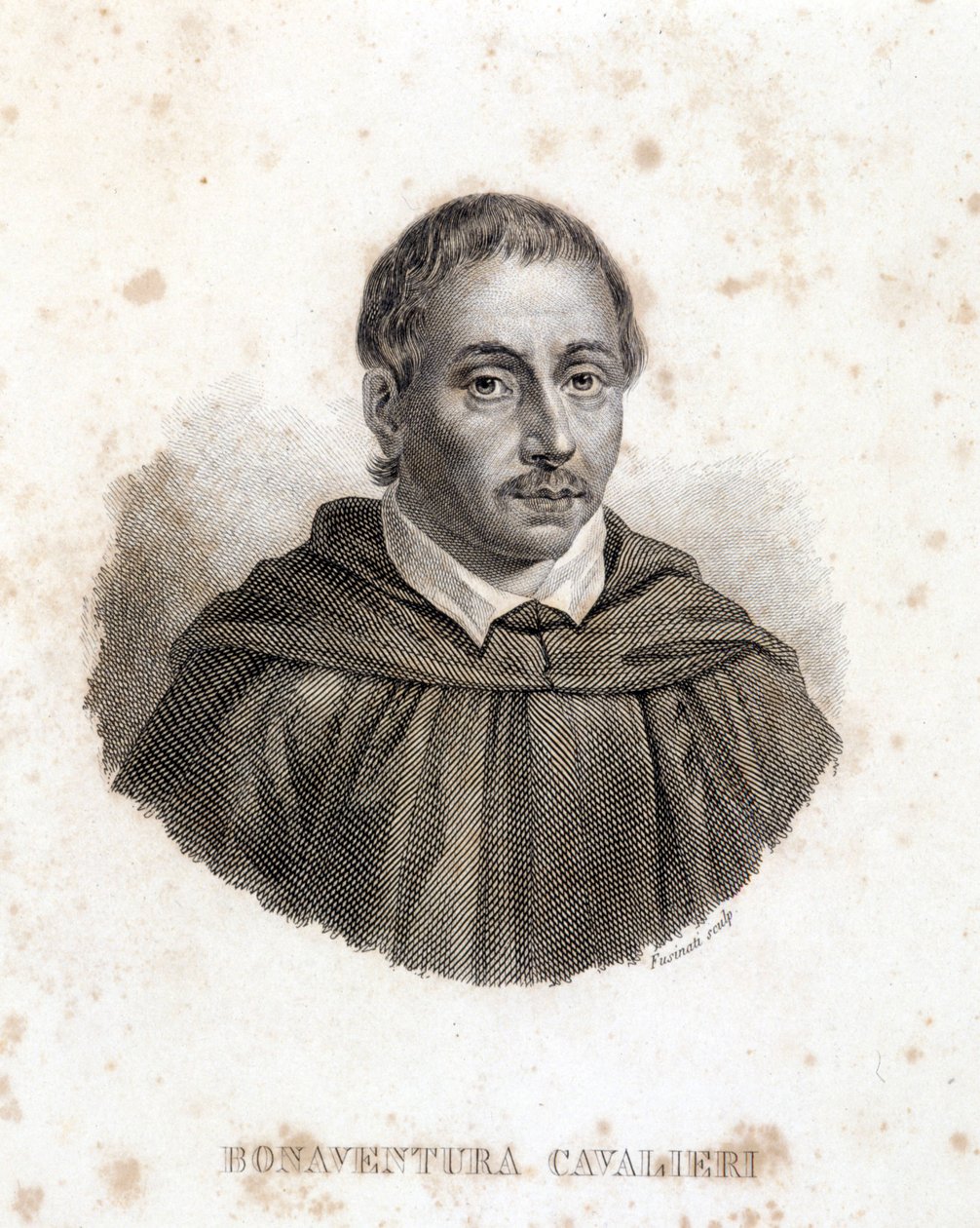 Retrato de Bonaventura Cavalieri. Gravura do século XIX. de Unknown artist