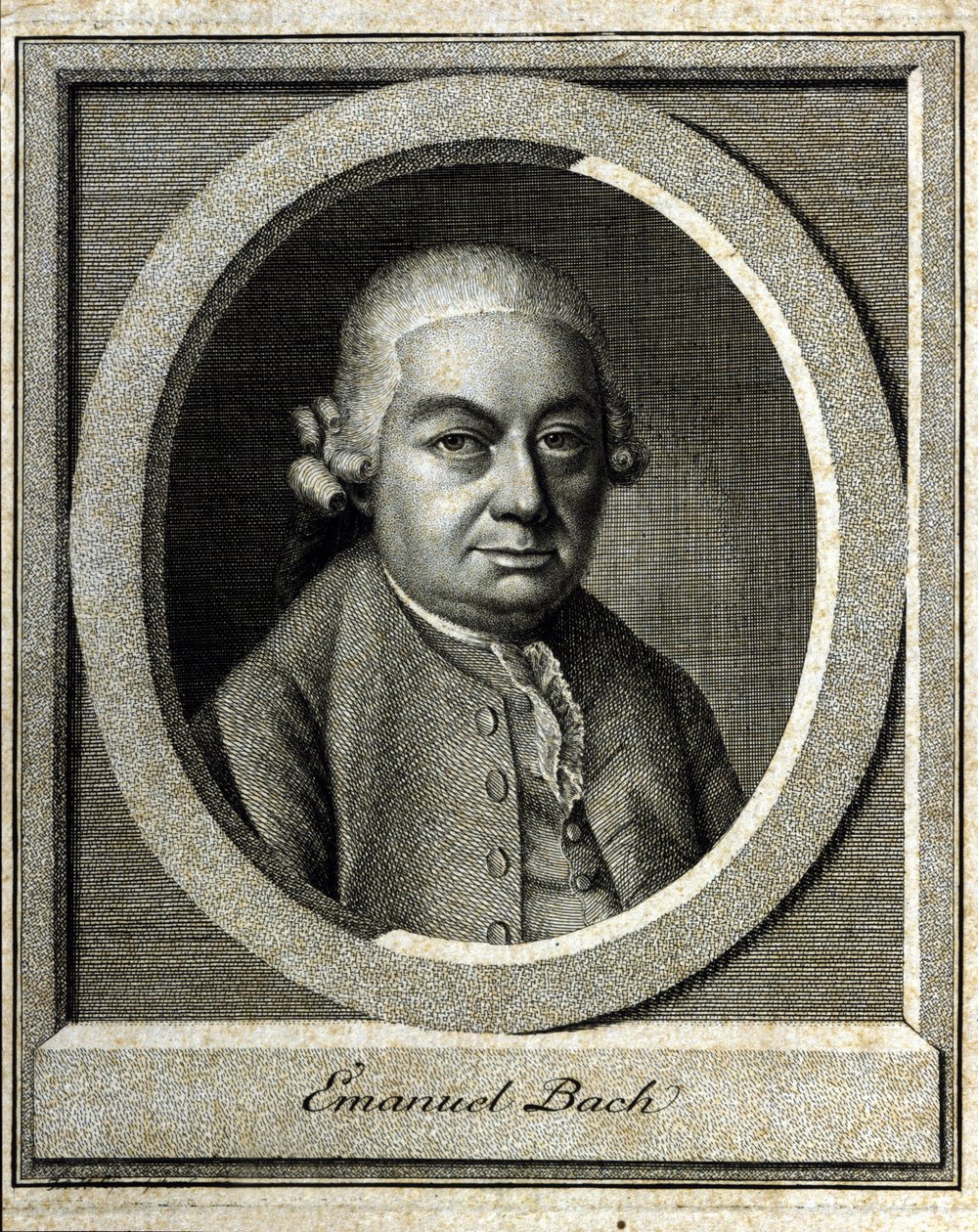 Retrato de Carl Philippe Emanuel Bach chamado Bach de Berlim e Hamburgo Quinto filho de John Sebastian Bach (Johann Sebastian Bach de Unknown artist