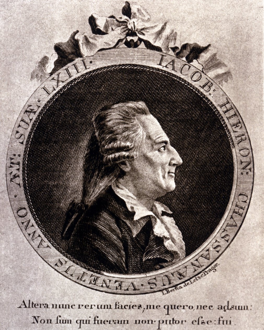 Retrato de Casanova (1725 - 1798) - retrato em frontispício, em Histoire de ma fuite des prisons de la République de Veneza, escrito em Dux en Bohemia de Unknown artist