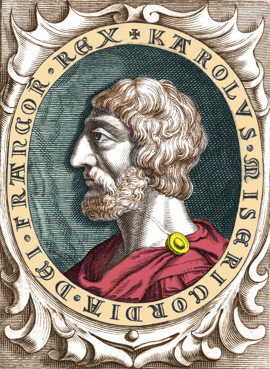 Retrato de Carlos Magno ou Carlos I o Grande (742 - 814) Rei dos Francos. de Unknown artist
