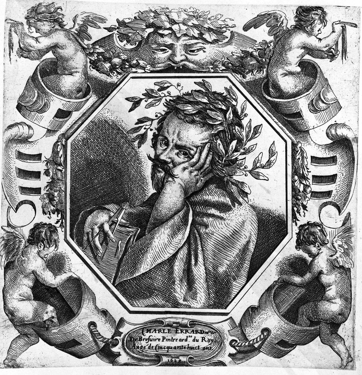 Retrato de Charles Errard (1606-1689), pintor, desenhista e arquiteto francês de Unknown artist