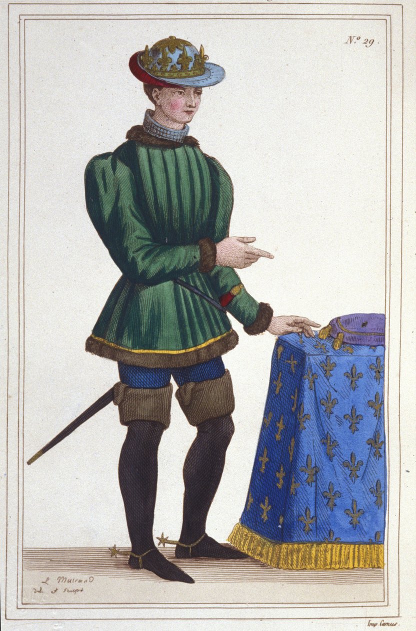 Retrato de Carlos VII (1403 - 1461), gravura do Rei de França de 1830 de Unknown artist