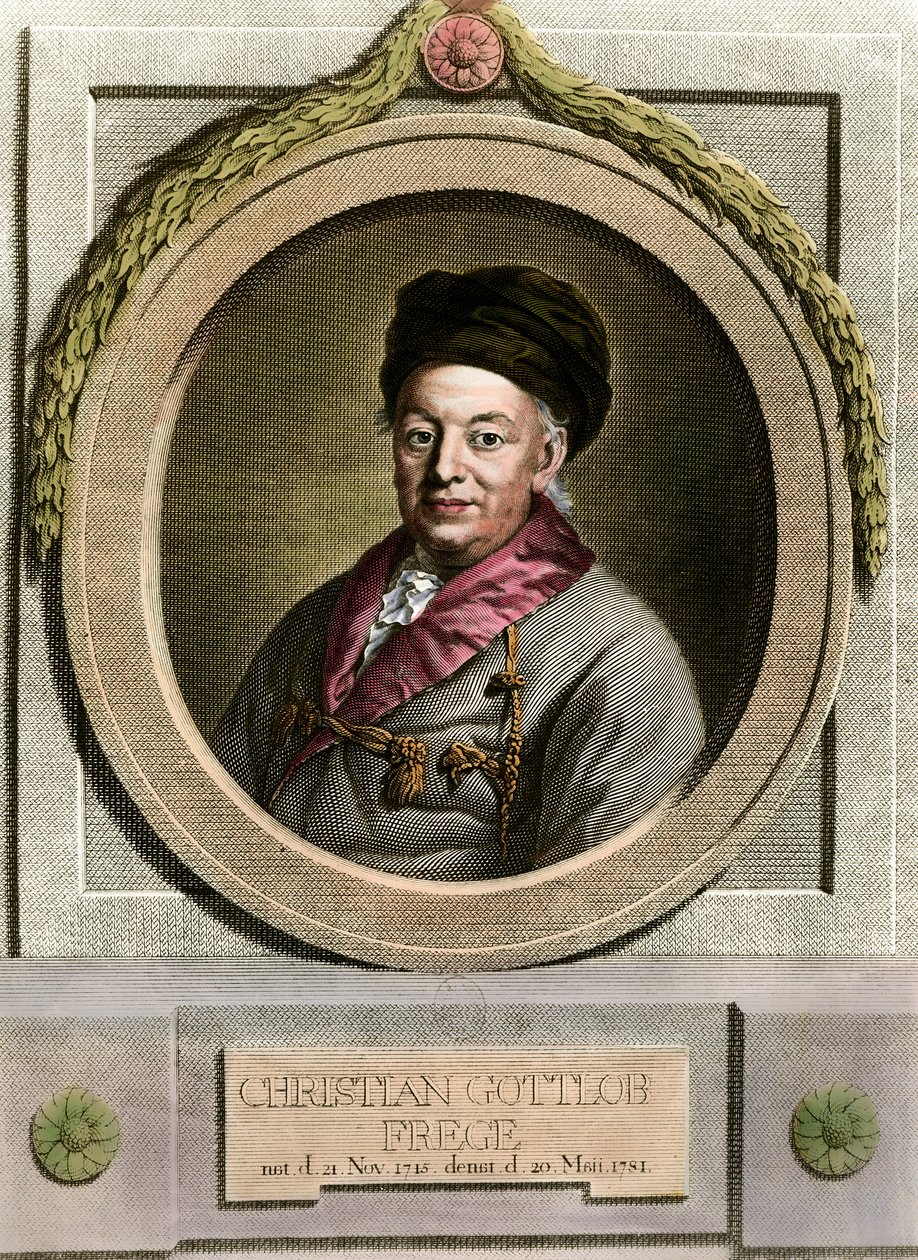Retrato de Christian Frege (1715-1781) Matemático e filósofo alemão Gravura do século XVIII Coleção particular de Unknown artist