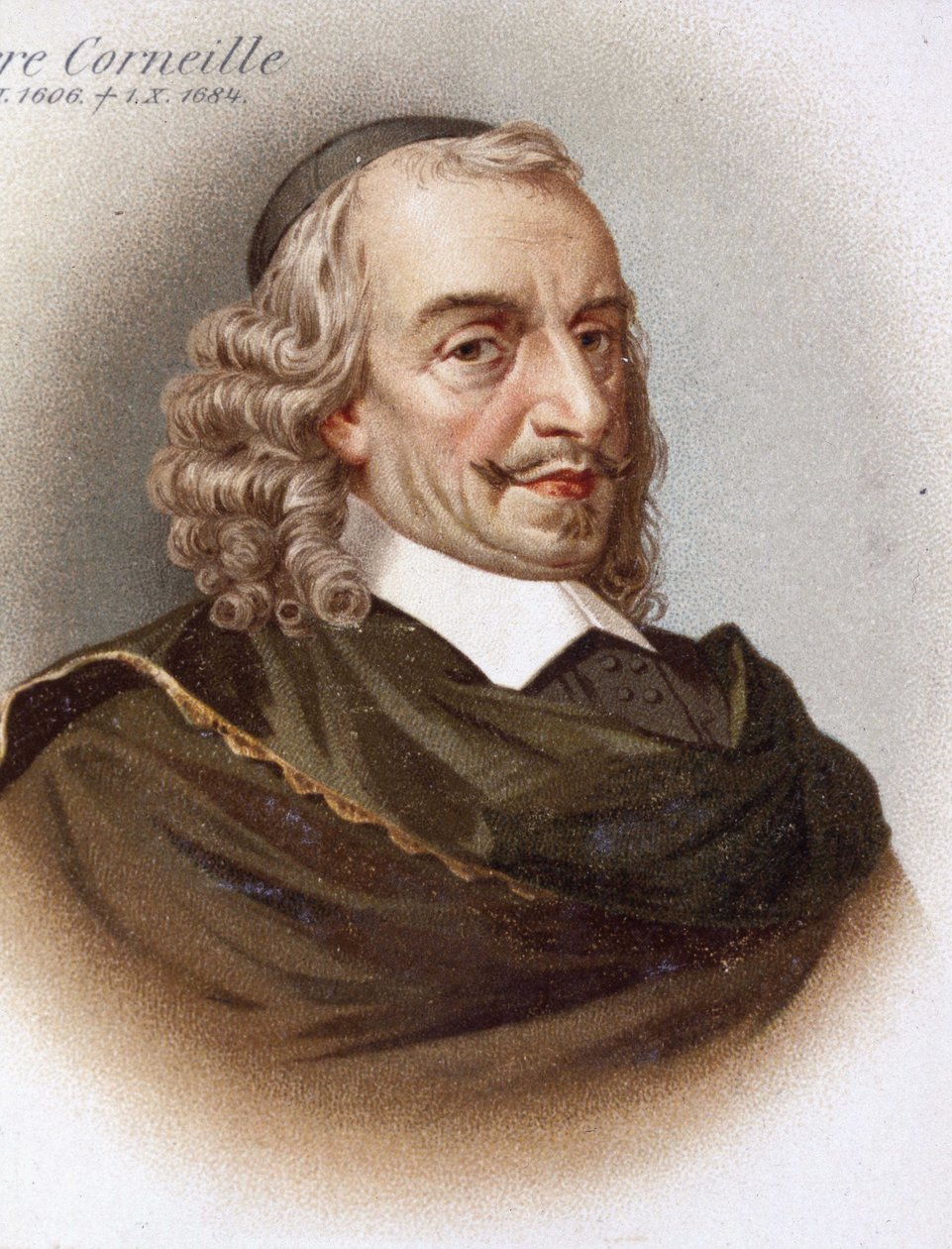 Retrato de Corneille (1606 - 1684). Cromolitografia do século XIX. de Unknown artist