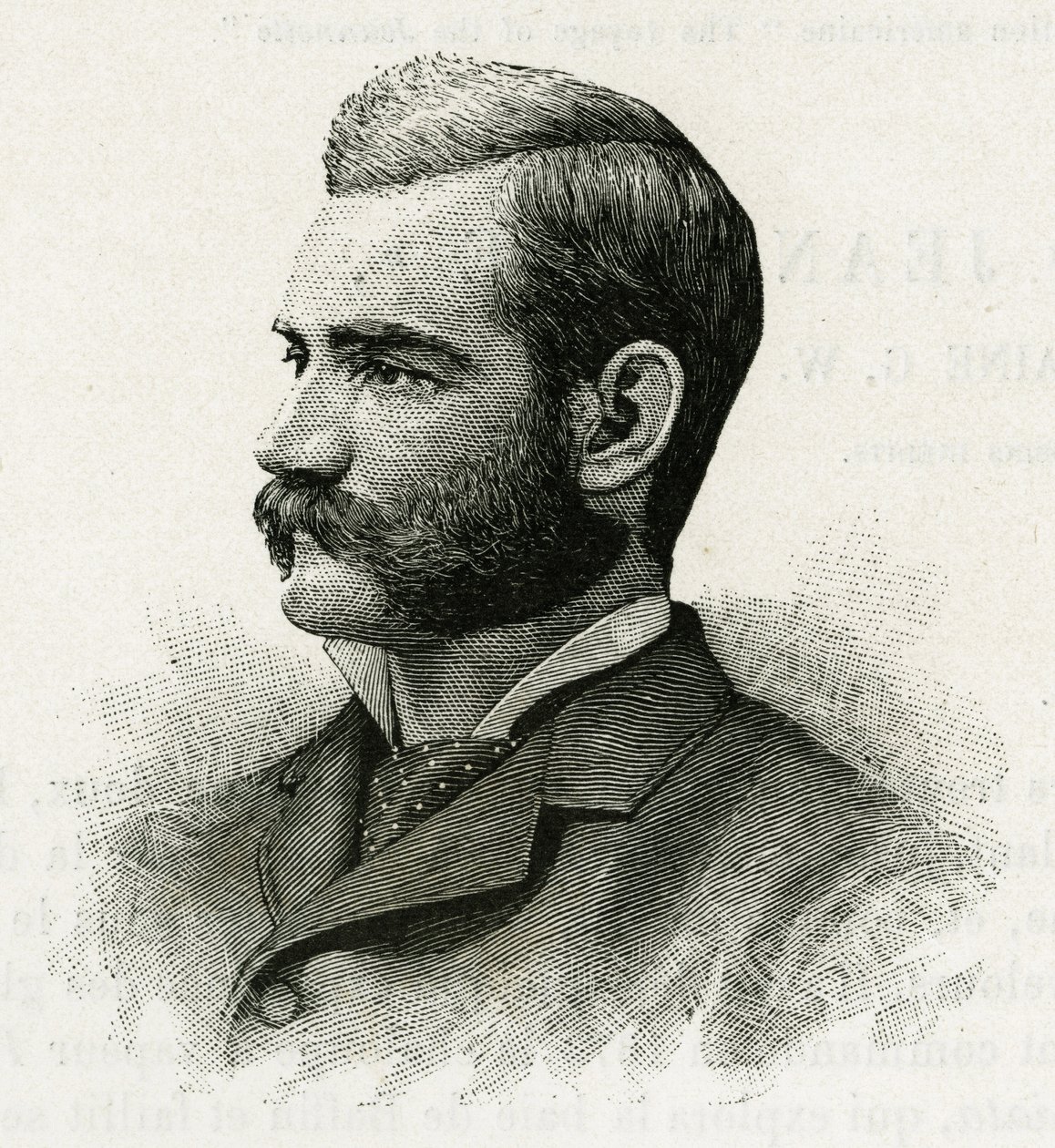 Retrato de Danenhower, segundo tenente da tripulação de La Jeannette, para a missão norte. Gravura para ilustrar "Le voyage de la Jeannette". de Unknown artist