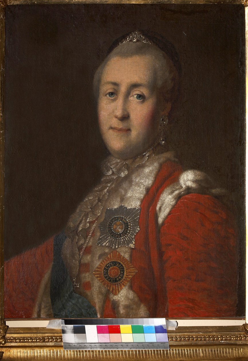 Retrato da Imperatriz Catarina II (1729-1796), Anônimo. Óleo sobre tela, segunda metade do séc. XVIII, Museu do Estado de A.S. Pushkin, Moscou de Unknown artist