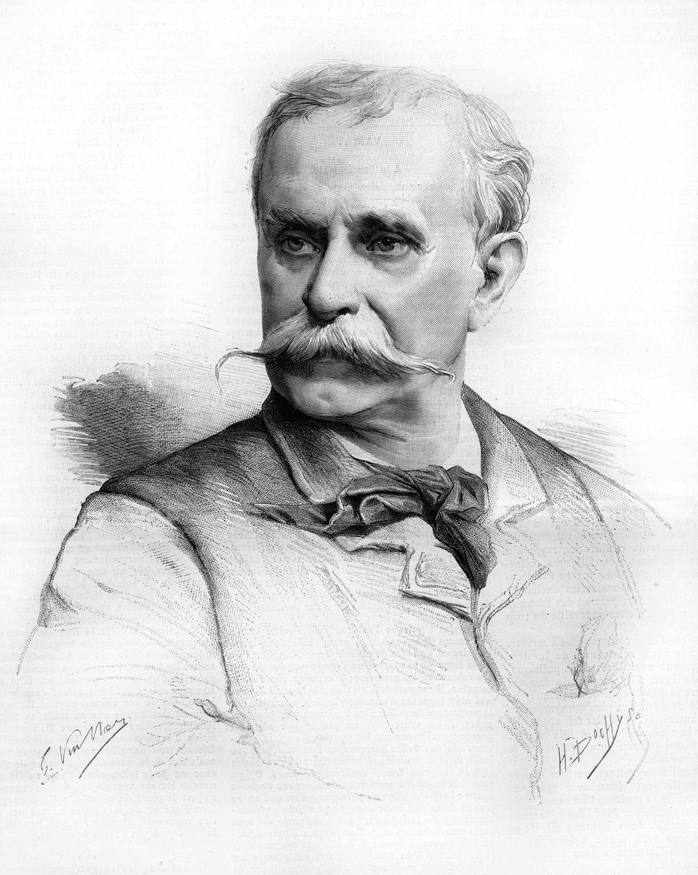 Retrato de Ernest Reyer.French compositor (1823 a 1909) Desenho de M.G. Vuillier. de Unknown artist