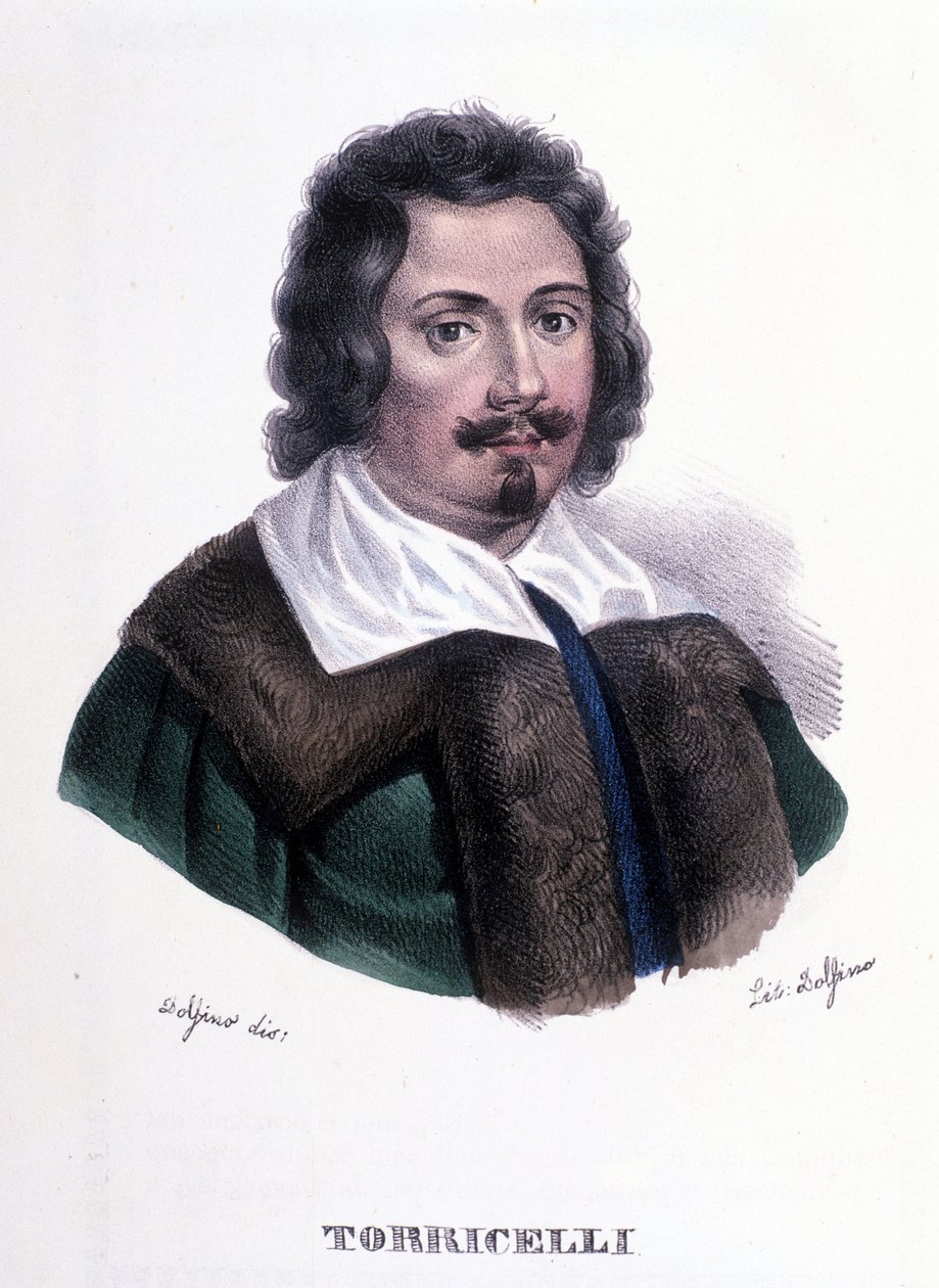 Retrato do Evangelista Torricelli ou Toricelli (1608 - 1647), físico italiano de Unknown artist