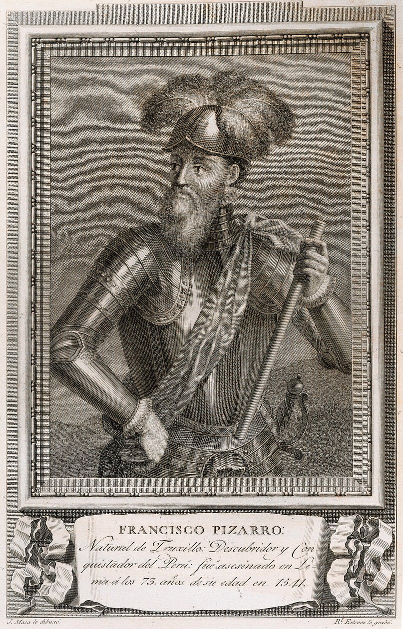 Retrato de Francisco Pizarro (gravura) de Unknown artist