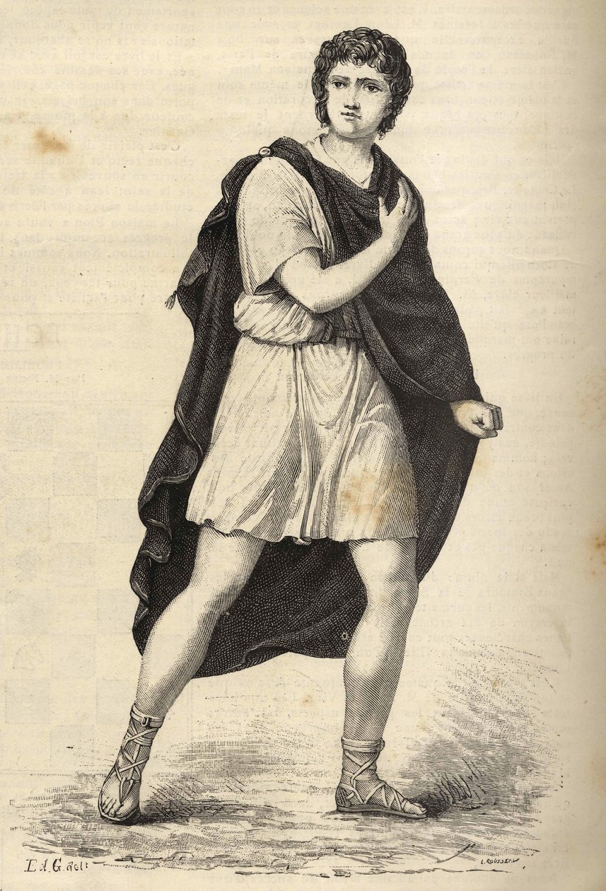 Retrato de François-Joseph (François Joseph) Talma (1763-1826), ator francês. Gravura do século XIX. de Unknown artist