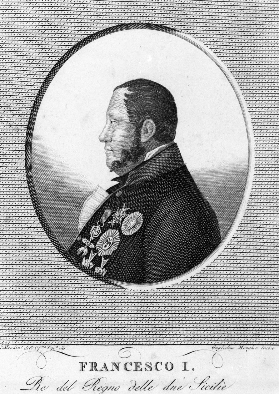 Retrato de François 1st (1777-1830), Rei das Duas Sicilias. de Unknown artist