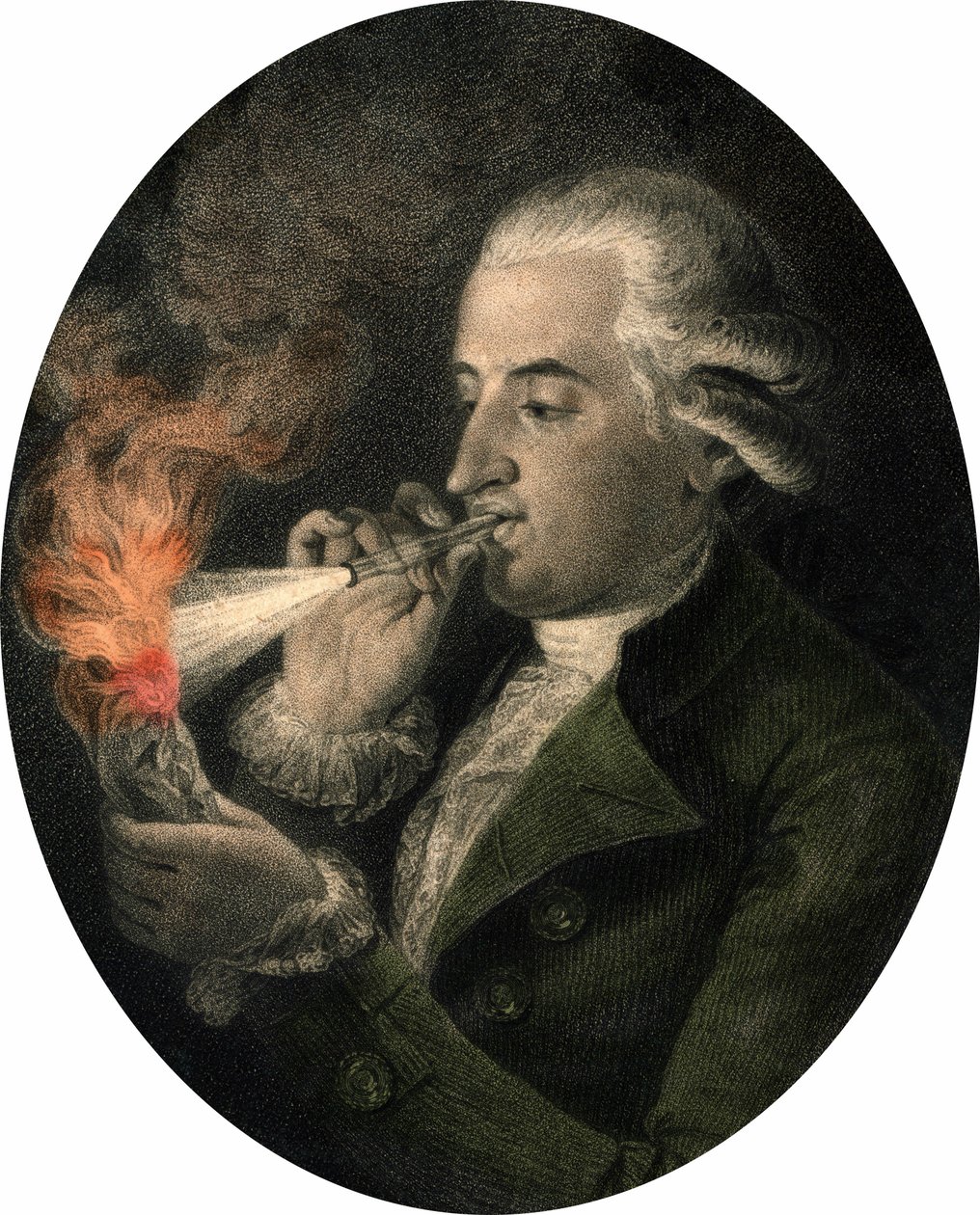 Retrato de François Pilatre de Rozier (1756-1785), químico e aeronauta francês. de Unknown artist