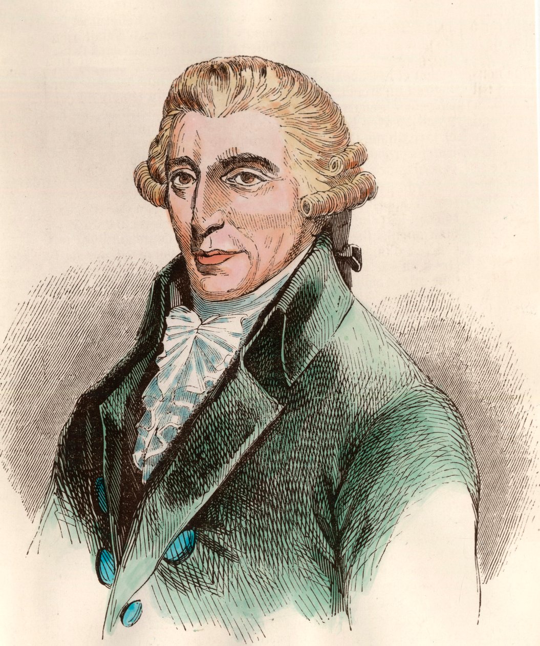 Retrato de Franz Joseph Haydn (1732 - 1809), compositor austríaco. Gravura do século XVIII. Colecção privada. de Unknown artist