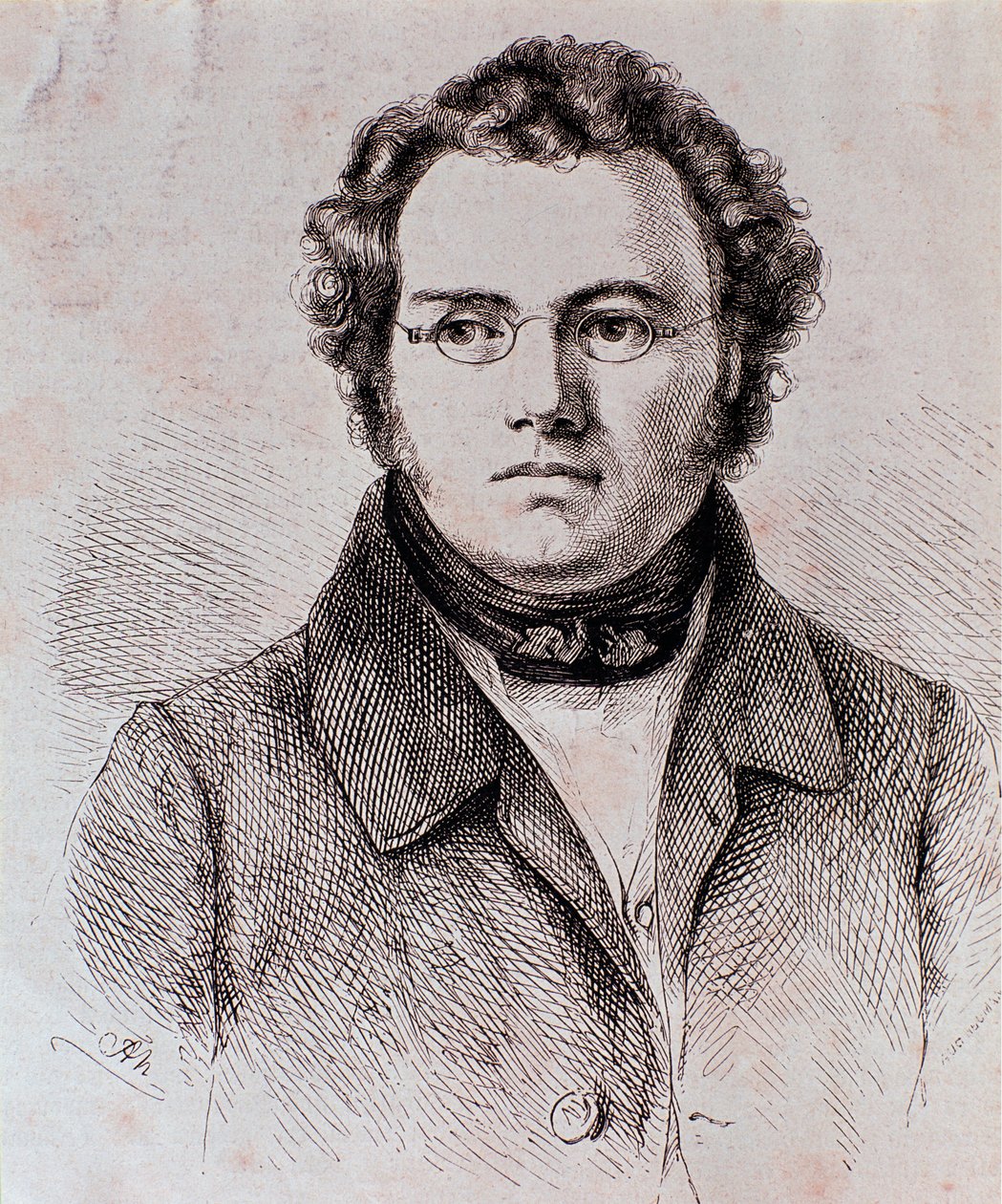Retrato de Franz Schubert (gravura) de Unknown artist